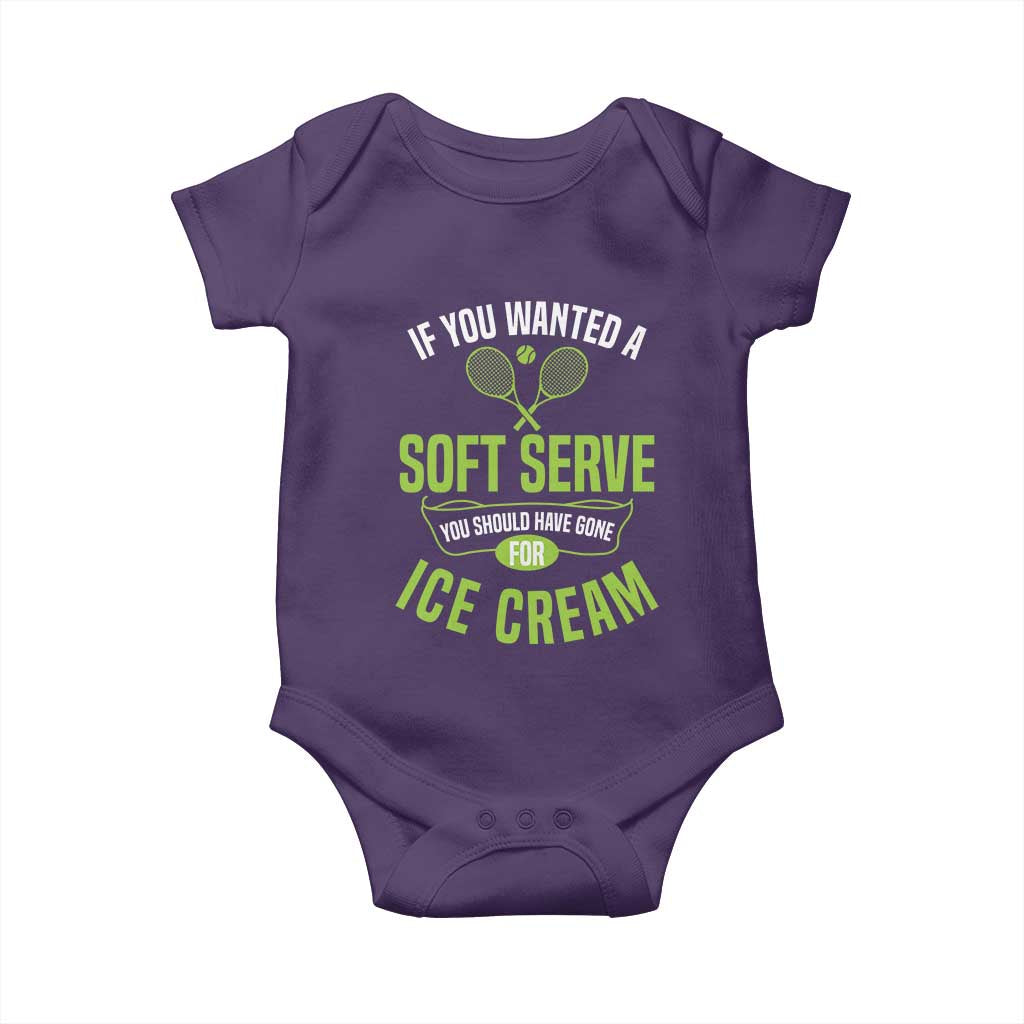 If You Wanted Soft Serve Gone For Ice Cream Baby Onesie Funny Tennis Player Gift - Wonder Print Shop