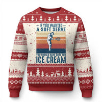 Retro Tennis Player Gift Ugly Christmas Sweater If You Wanted Soft Serve Gone For Ice Cream - Wonder Print Shop