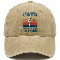 Retro Tennis Player Gift Washed Cotton Baseball Cap If You Wanted Soft Serve Gone For Ice Cream