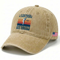 Retro Tennis Player Gift Washed Cotton Baseball Cap If You Wanted Soft Serve Gone For Ice Cream