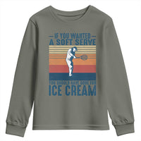 Retro Tennis Player Gift Youth Sweatshirt If You Wanted Soft Serve Gone For Ice Cream - Wonder Print Shop