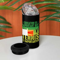 Vintage Retro Tennis Quote 4 in 1 Can Cooler Tumbler Education Is Important But Tennis Is Importanter - Wonder Print Shop