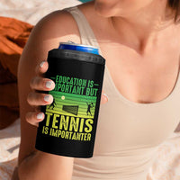 Vintage Retro Tennis Quote 4 in 1 Can Cooler Tumbler Education Is Important But Tennis Is Importanter - Wonder Print Shop