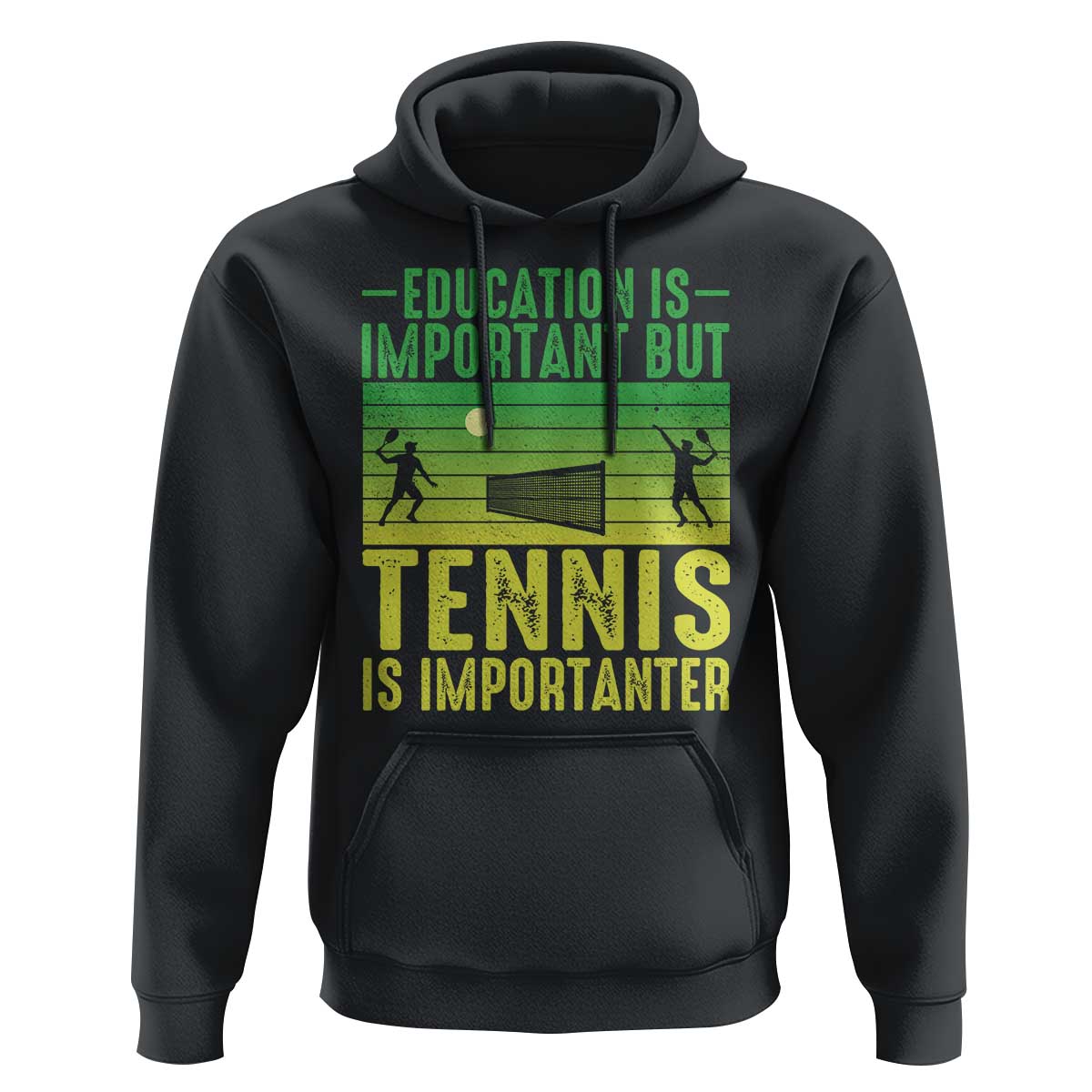 Vintage Retro Tennis Quote Hoodie Education Is Important But Tennis Is Importanter - Wonder Print Shop