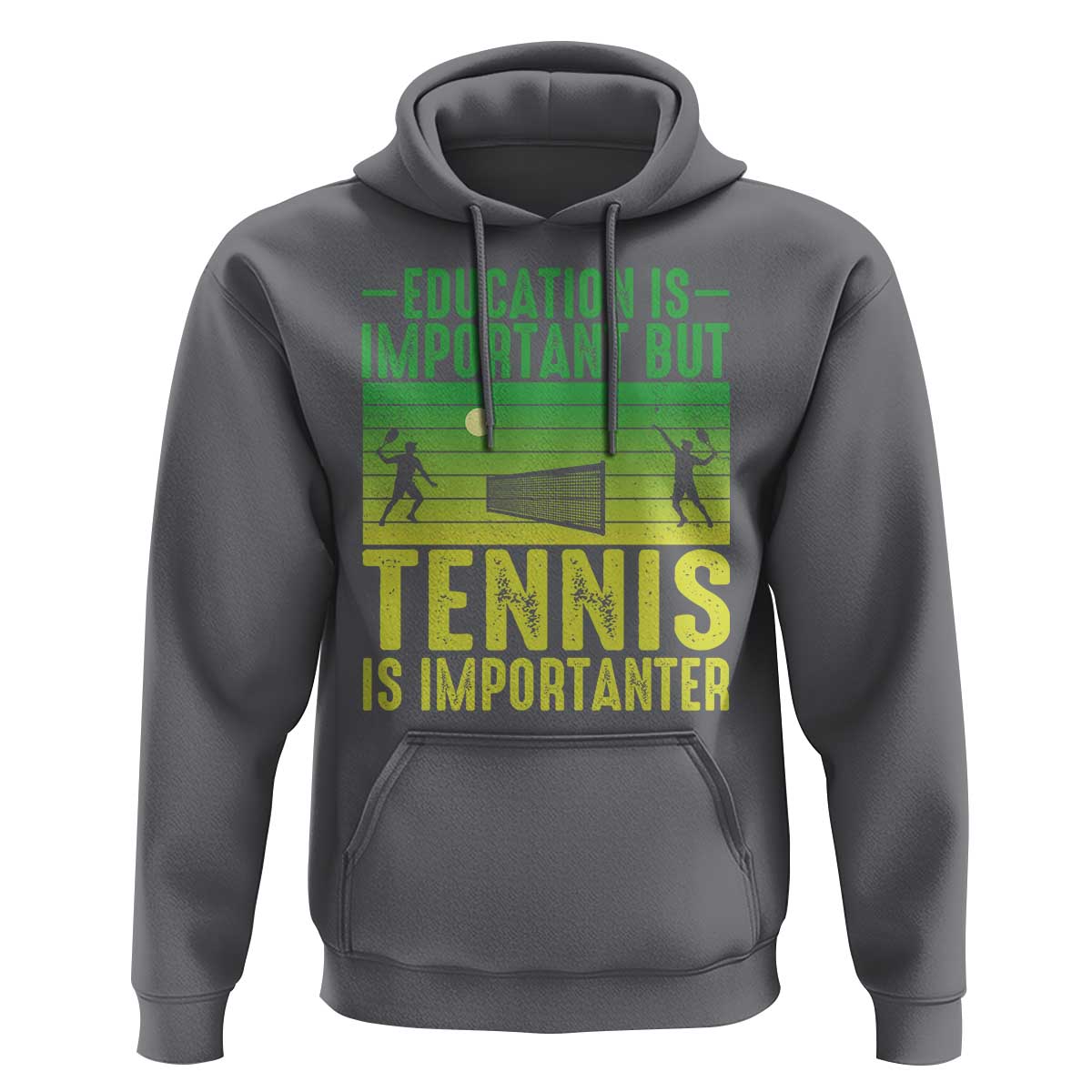 Vintage Retro Tennis Quote Hoodie Education Is Important But Tennis Is Importanter - Wonder Print Shop