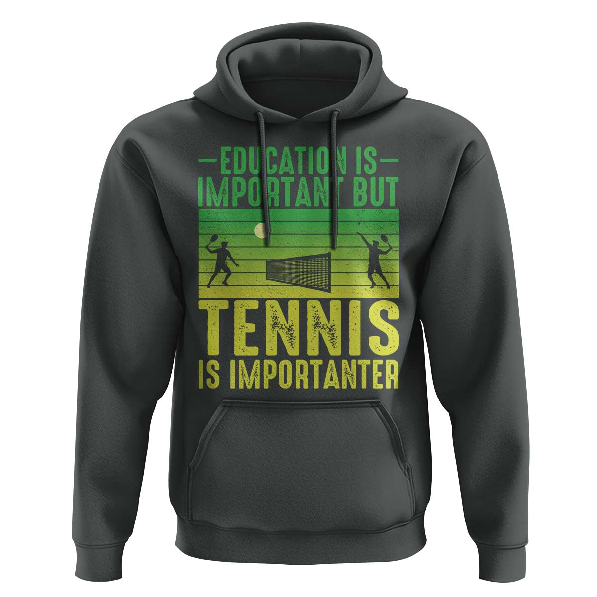 Vintage Retro Tennis Quote Hoodie Education Is Important But Tennis Is Importanter - Wonder Print Shop