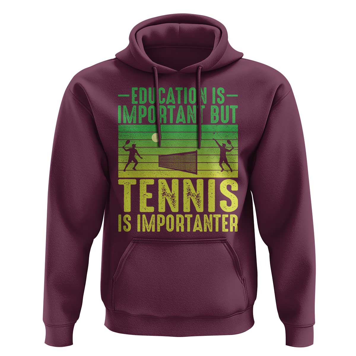 Vintage Retro Tennis Quote Hoodie Education Is Important But Tennis Is Importanter - Wonder Print Shop