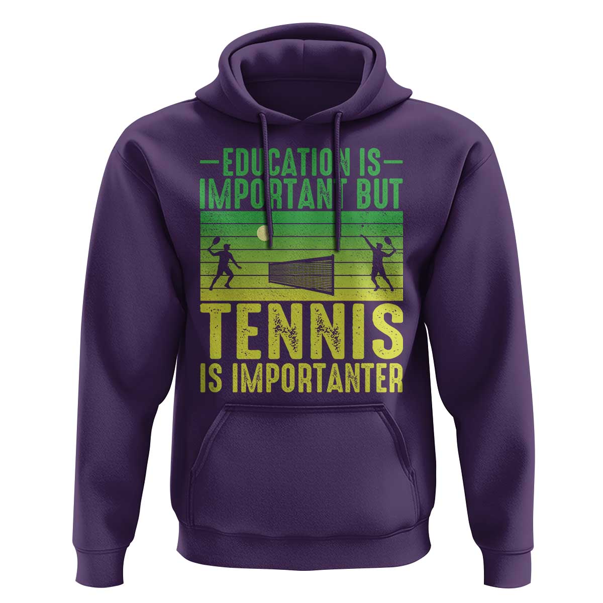 Vintage Retro Tennis Quote Hoodie Education Is Important But Tennis Is Importanter - Wonder Print Shop