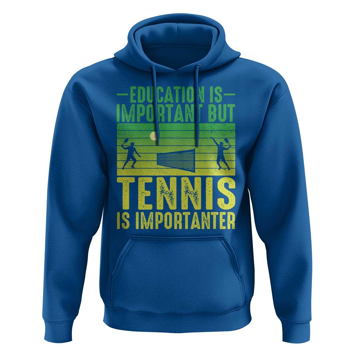 Vintage Retro Tennis Quote Hoodie Education Is Important But Tennis Is Importanter - Wonder Print Shop