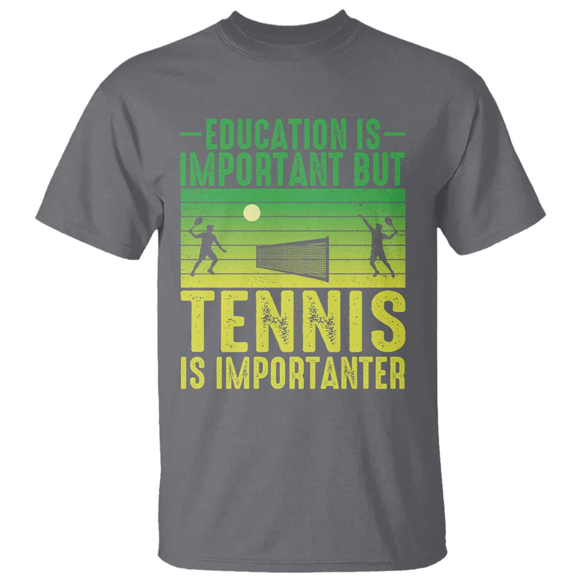Vintage Retro Tennis Quote T Shirt Education Is Important But Tennis Is Importanter - Wonder Print Shop