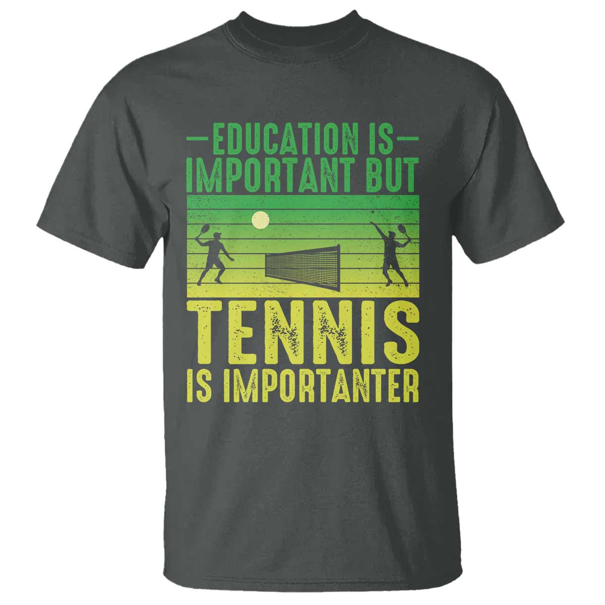 Vintage Retro Tennis Quote T Shirt Education Is Important But Tennis Is Importanter - Wonder Print Shop