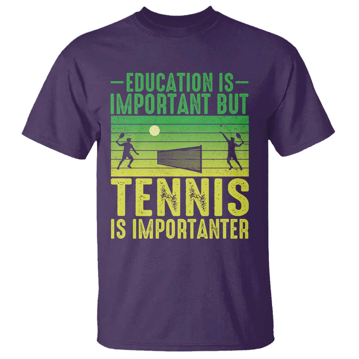 Vintage Retro Tennis Quote T Shirt Education Is Important But Tennis Is Importanter - Wonder Print Shop