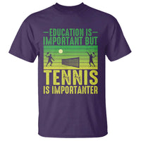 Vintage Retro Tennis Quote T Shirt Education Is Important But Tennis Is Importanter - Wonder Print Shop