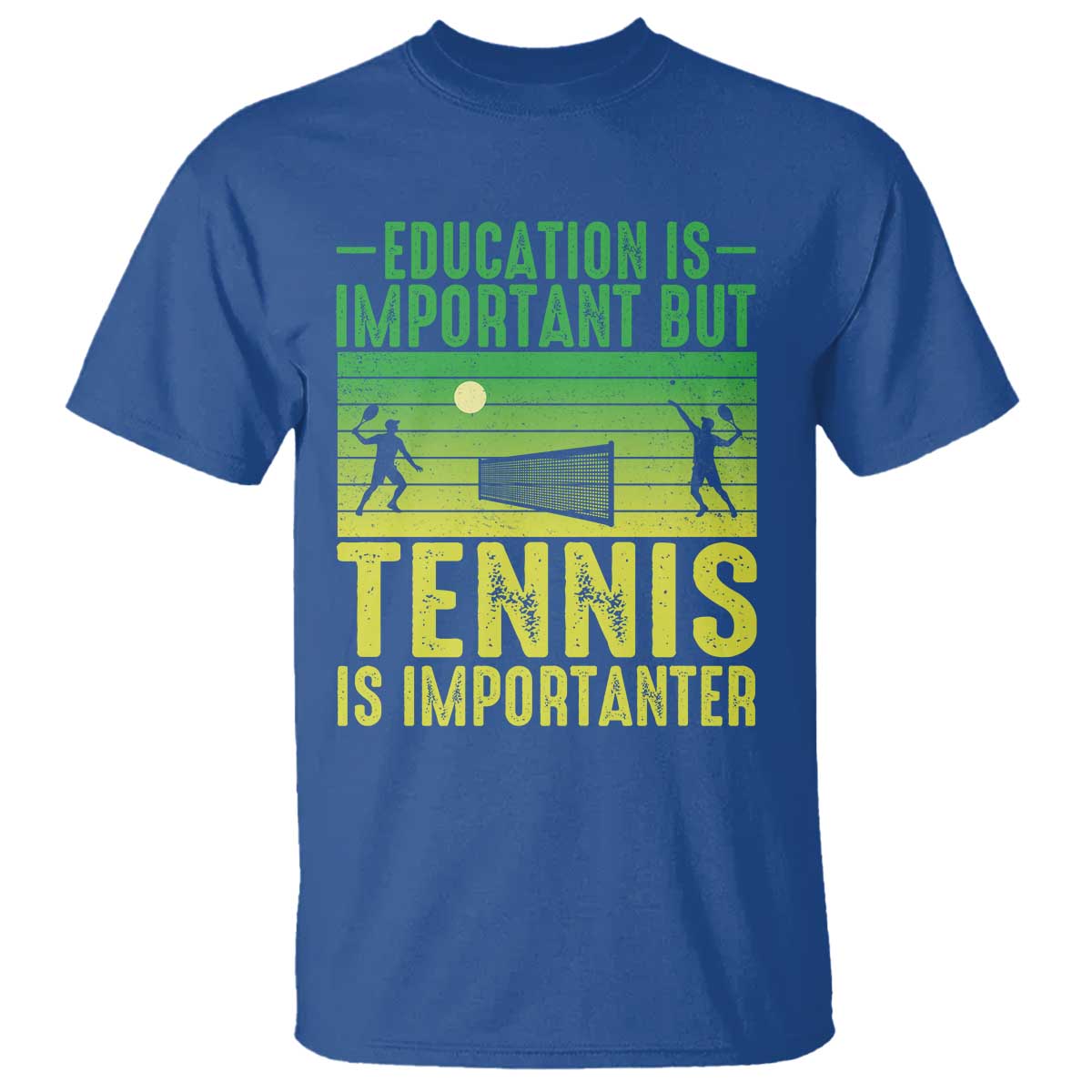 Vintage Retro Tennis Quote T Shirt Education Is Important But Tennis Is Importanter - Wonder Print Shop