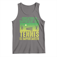 Vintage Retro Tennis Quote Tank Top Education Is Important But Tennis Is Importanter - Wonder Print Shop
