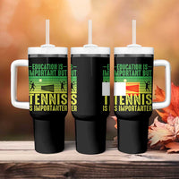 Vintage Retro Tennis Quote Tumbler With Handle Education Is Important But Tennis Is Importanter - Wonder Print Shop