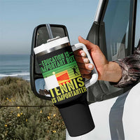 Vintage Retro Tennis Quote Tumbler With Handle Education Is Important But Tennis Is Importanter - Wonder Print Shop