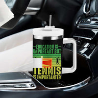 Vintage Retro Tennis Quote Tumbler With Handle Education Is Important But Tennis Is Importanter - Wonder Print Shop