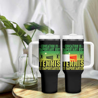 Vintage Retro Tennis Quote Tumbler With Handle Education Is Important But Tennis Is Importanter - Wonder Print Shop