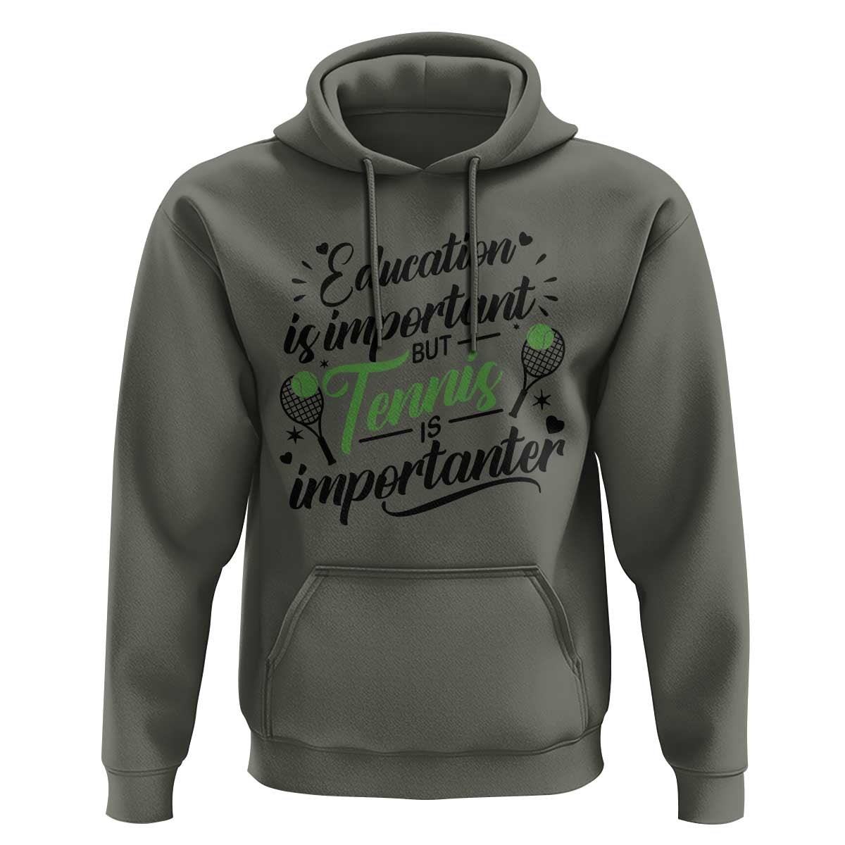 Education Is Important But Tennis Is Importanter Hoodie Funny Tennis Player Gift - Wonder Print Shop