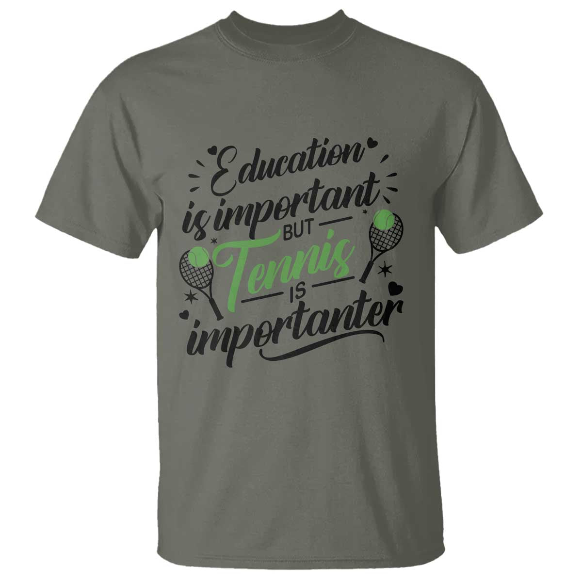 Education Is Important But Tennis Is Importanter T Shirt Funny Tennis Player Gift - Wonder Print Shop