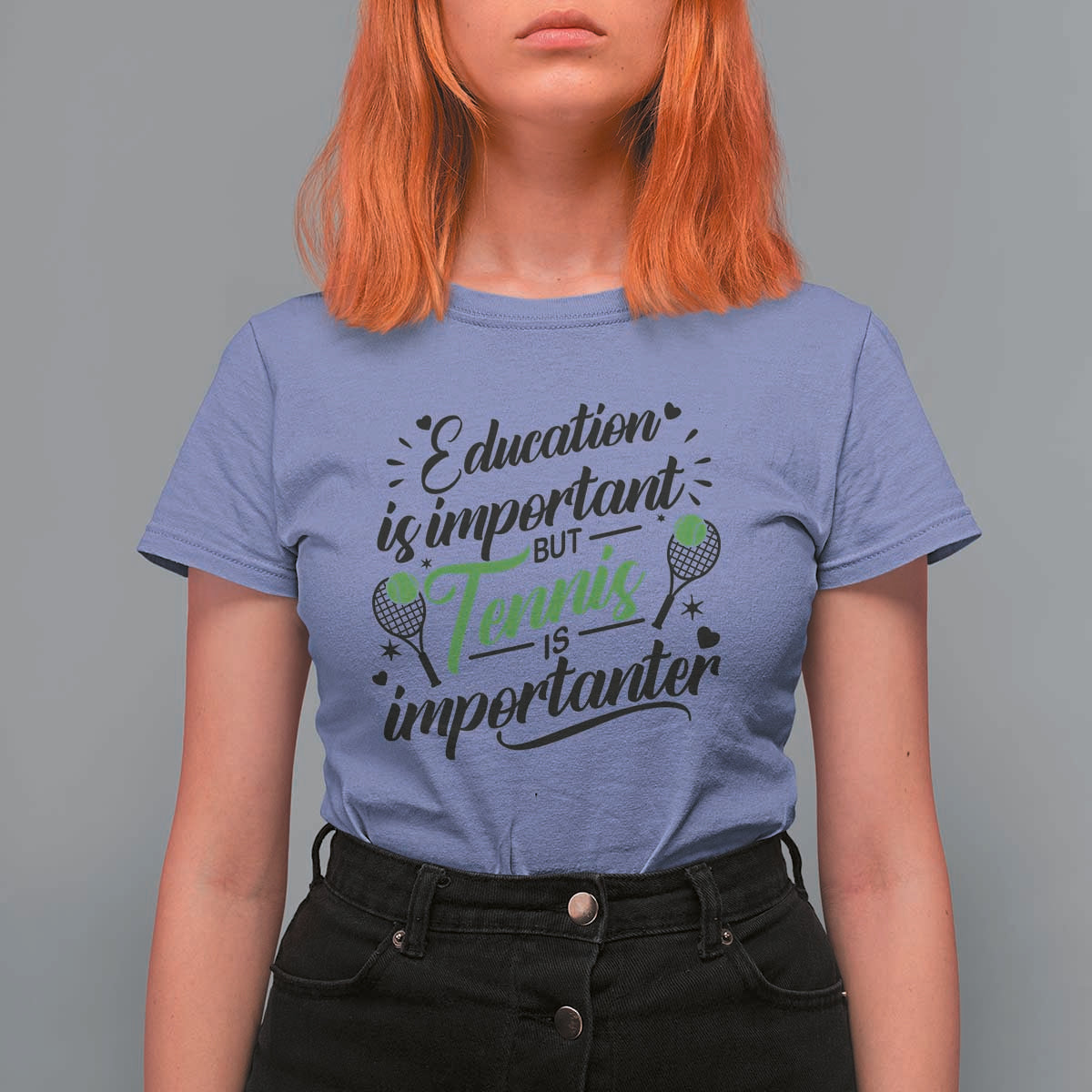 Education Is Important But Tennis Is Importanter T Shirt For Women Funny Tennis Player Gift - Wonder Print Shop