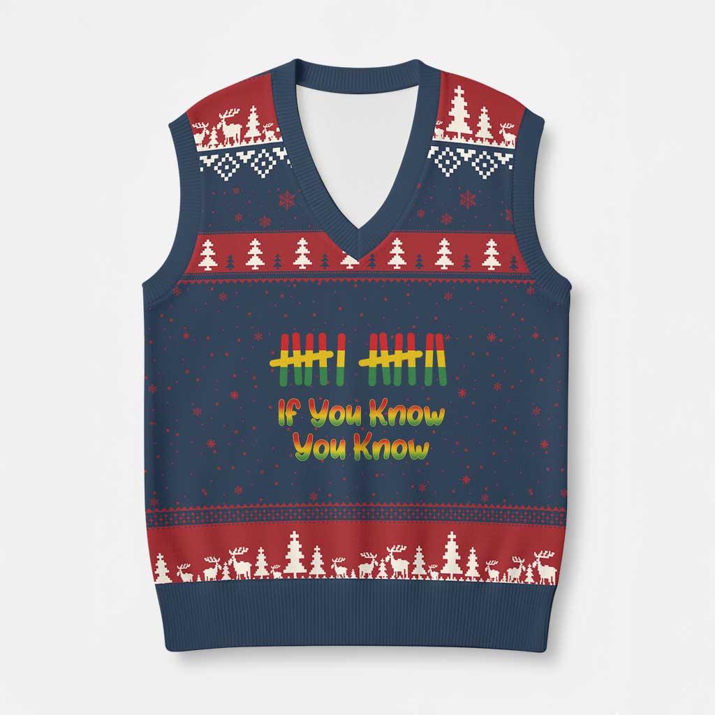 Funny Black History Six Seven Meme V-Neck Knit Sweater Vest If You Know You Know - Wonder Print Shop