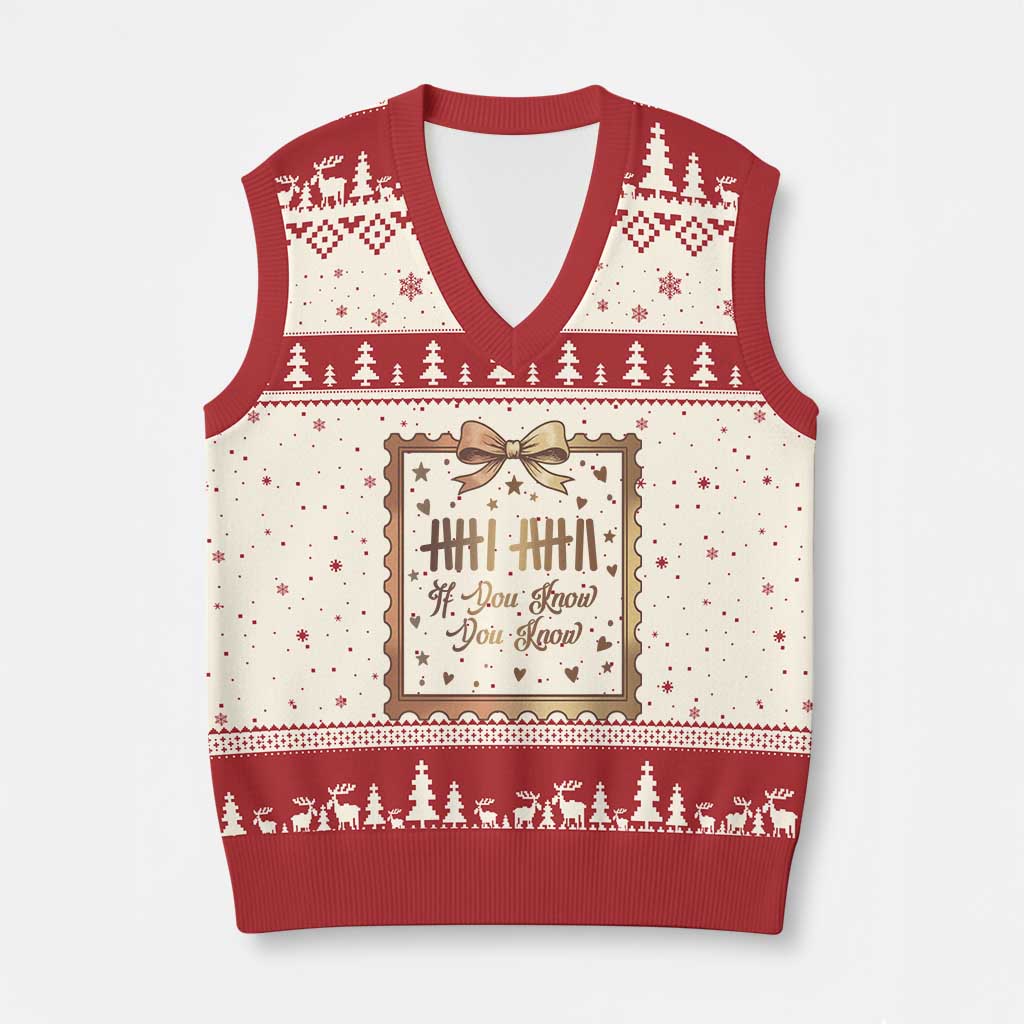 If You Know You Know Six Seven Meme V-Neck Knit Sweater Vest African American Gift
