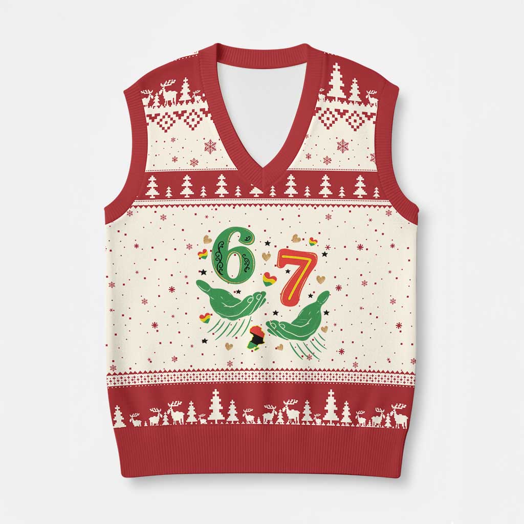 67 Meme Black History Month V-Neck Knit Sweater Vest African American Gift