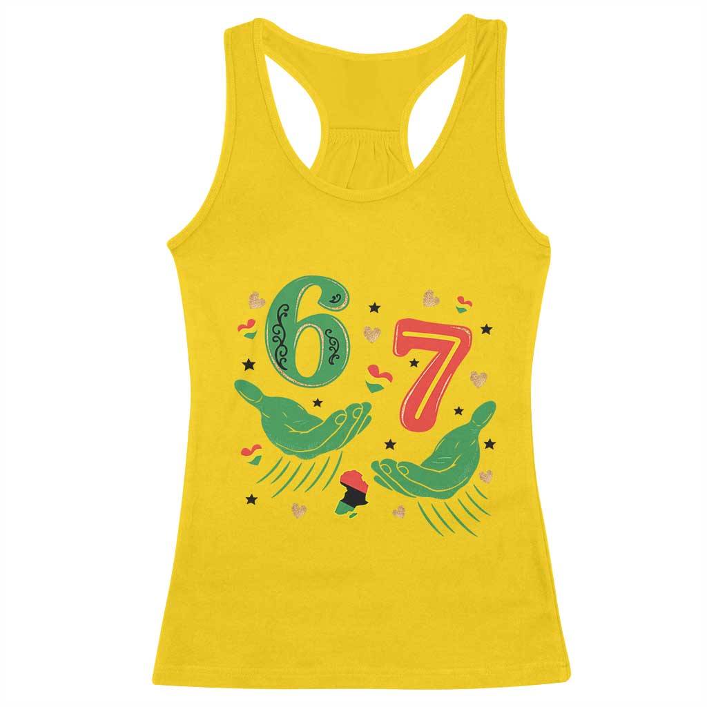 67 Meme Black History Month Racerback Tank Top African American Gift