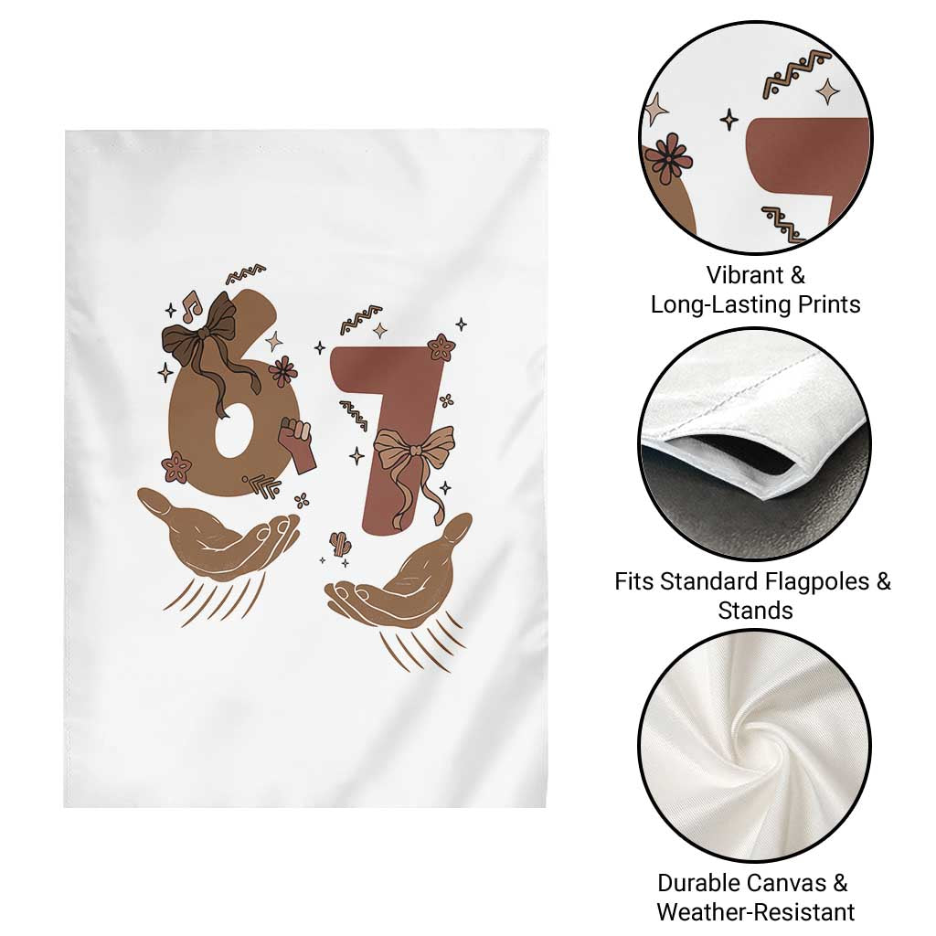 Funny Six Seven Meme Garden Flag Black History Women Gift