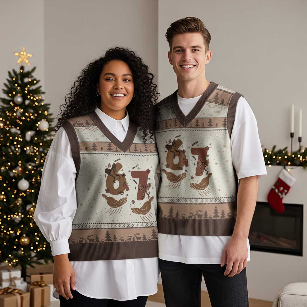 Funny Six Seven Meme V-Neck Knit Sweater Vest Black History Women Gift