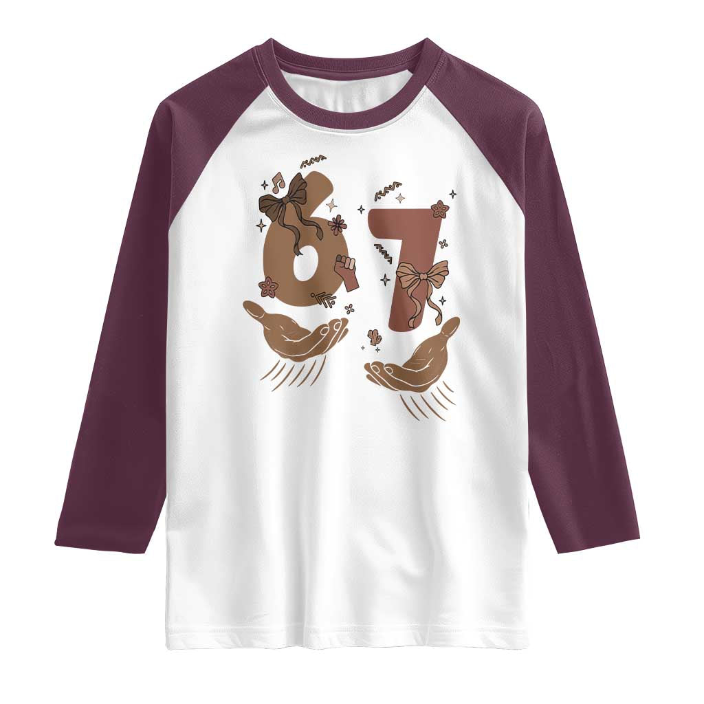Funny Six Seven Meme Raglan Shirt Black History Women Gift