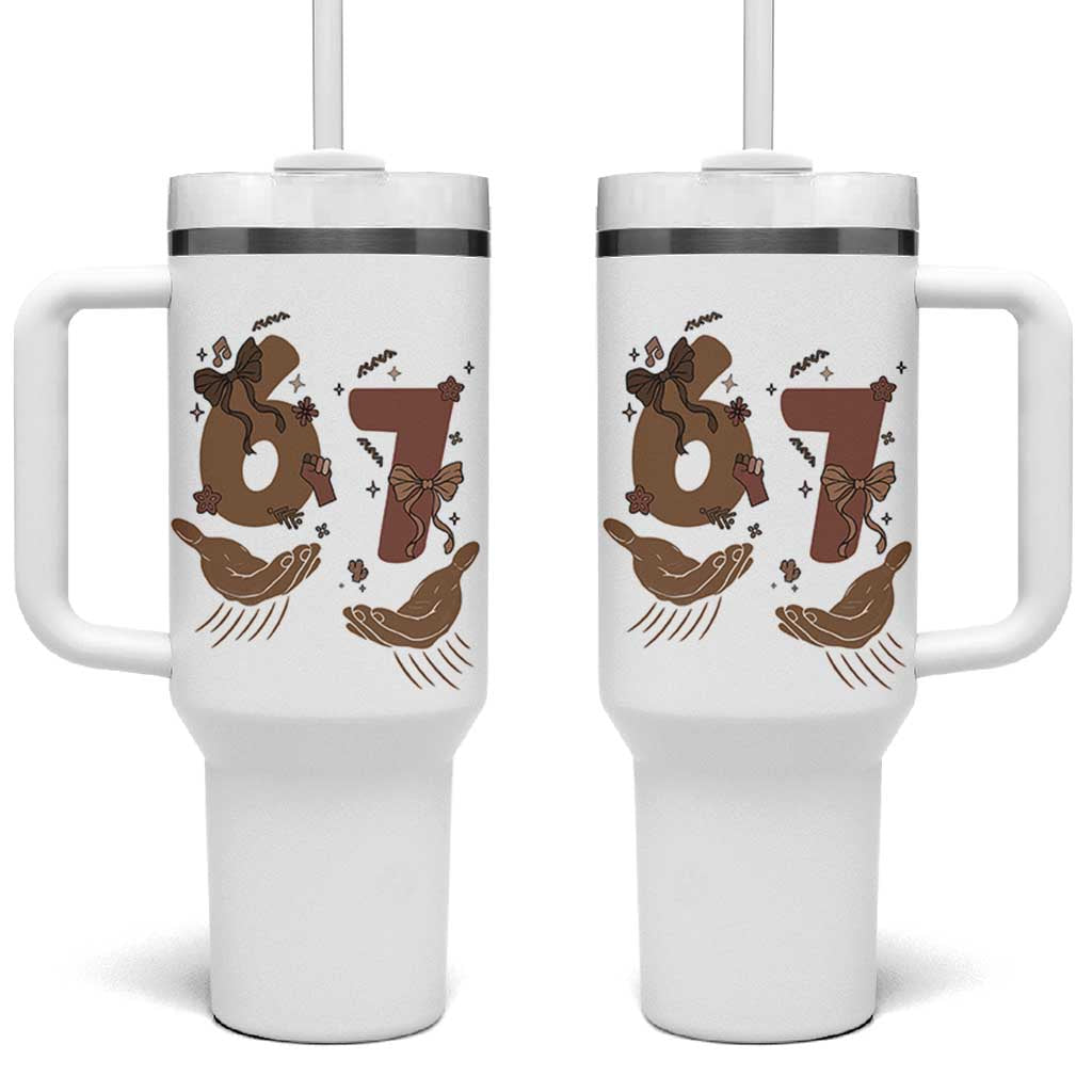 Funny Six Seven Meme Tumbler With Handle Black History Women Gift