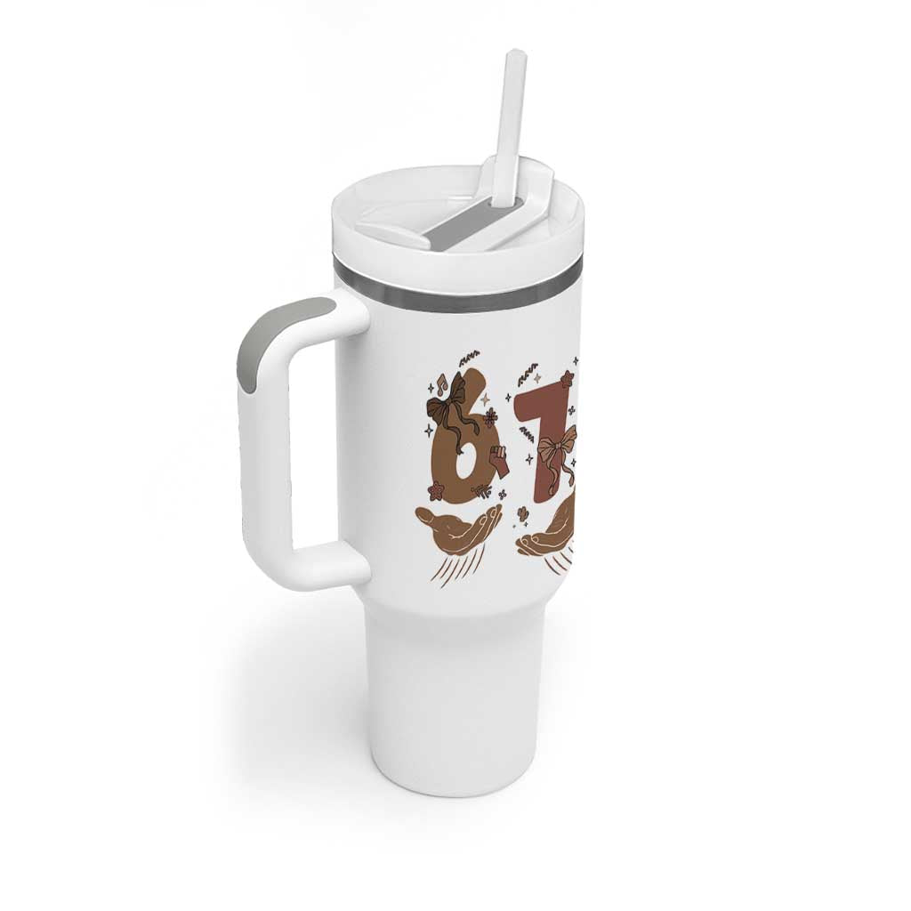 Funny Six Seven Meme Tumbler With Handle Black History Women Gift