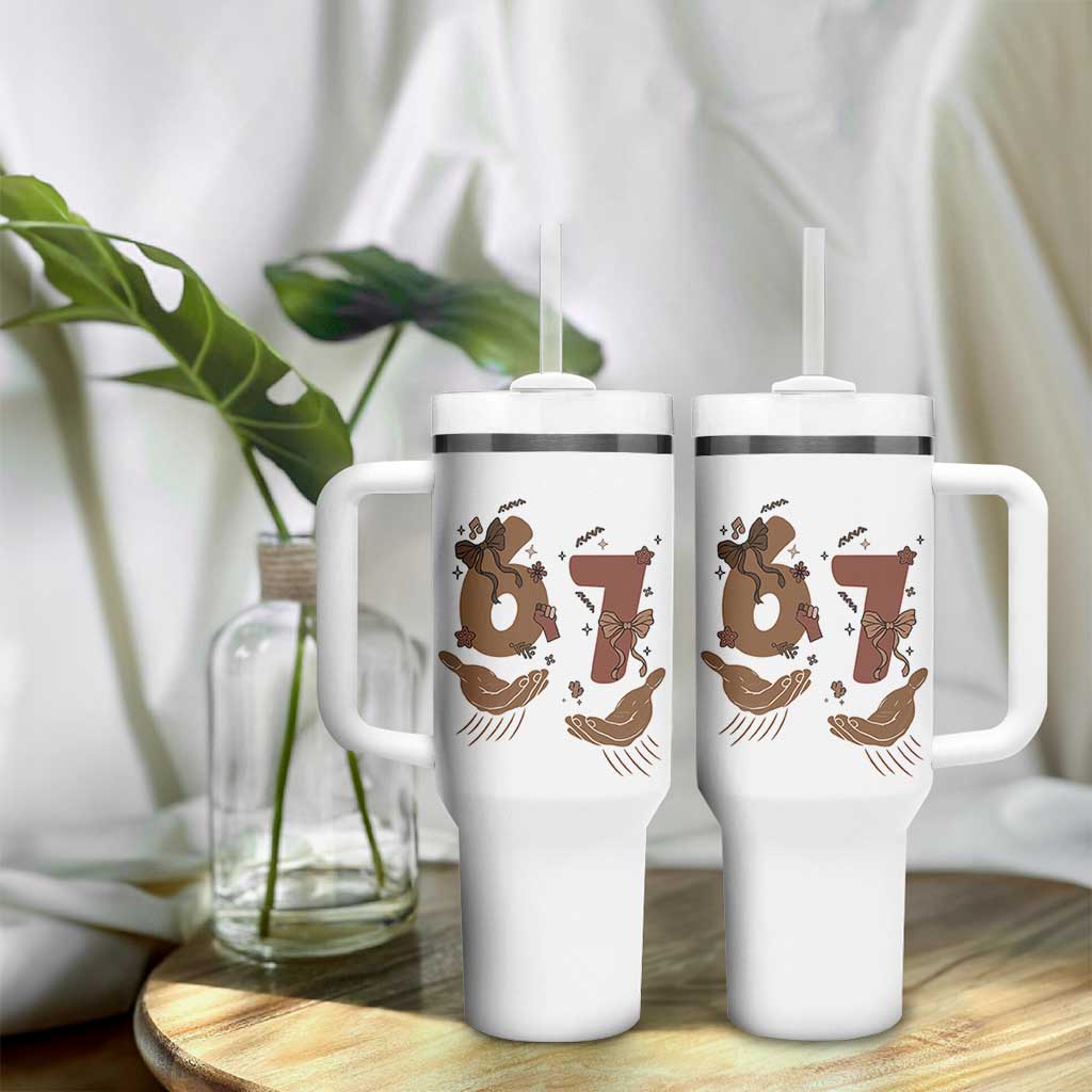 Funny Six Seven Meme Tumbler With Handle Black History Women Gift