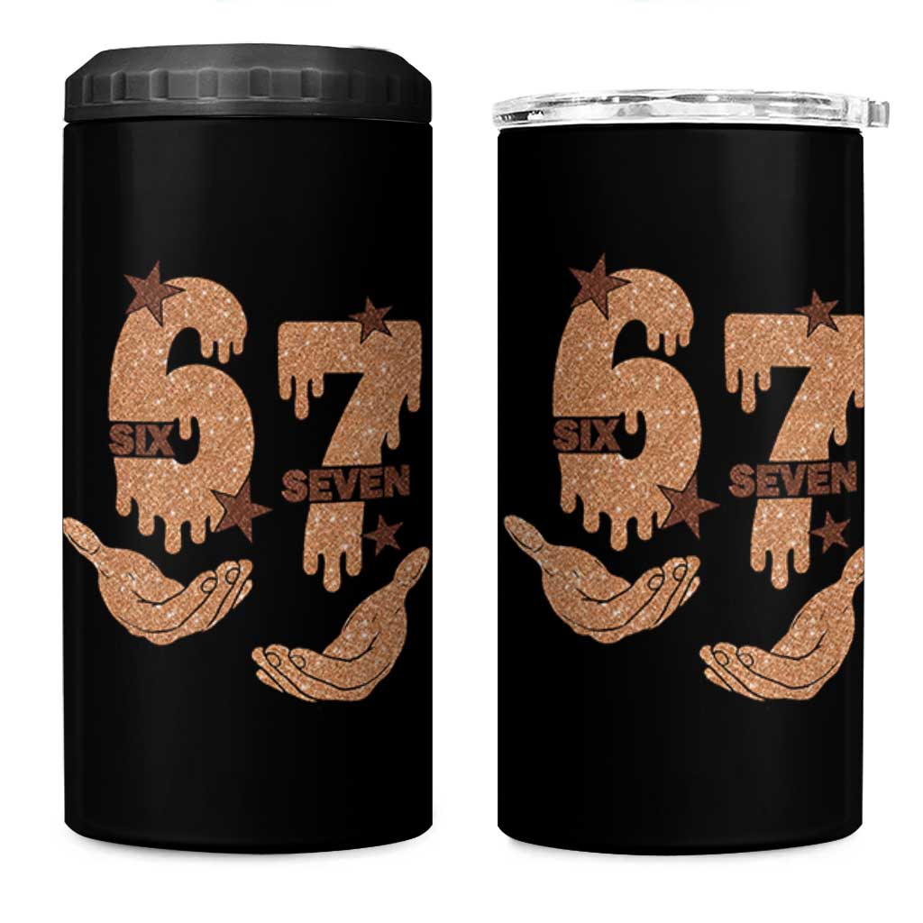 Funny Six Seven Meme 4 in 1 Can Cooler Tumbler Melanin Black History Month Gift - Wonder Print Shop