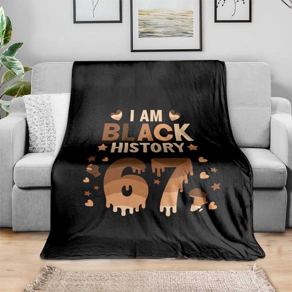 Funny Melanin Six Seven Meme Throw Blanket African American Gift - Wonder Print Shop
