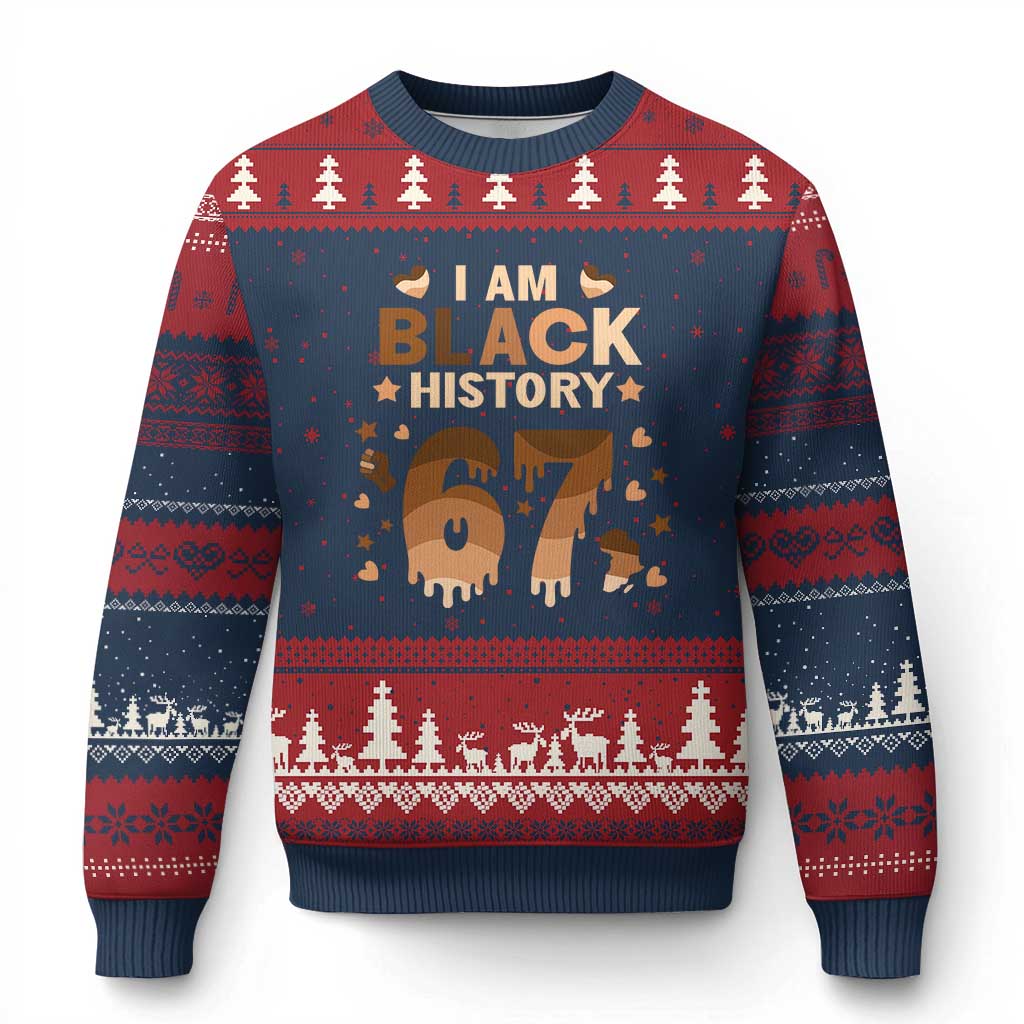 Funny Melanin Six Seven Meme Ugly Christmas Sweater African American Gift - Wonder Print Shop