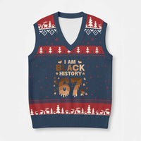 Funny Melanin Six Seven Meme V-Neck Knit Sweater Vest African American Gift - Wonder Print Shop