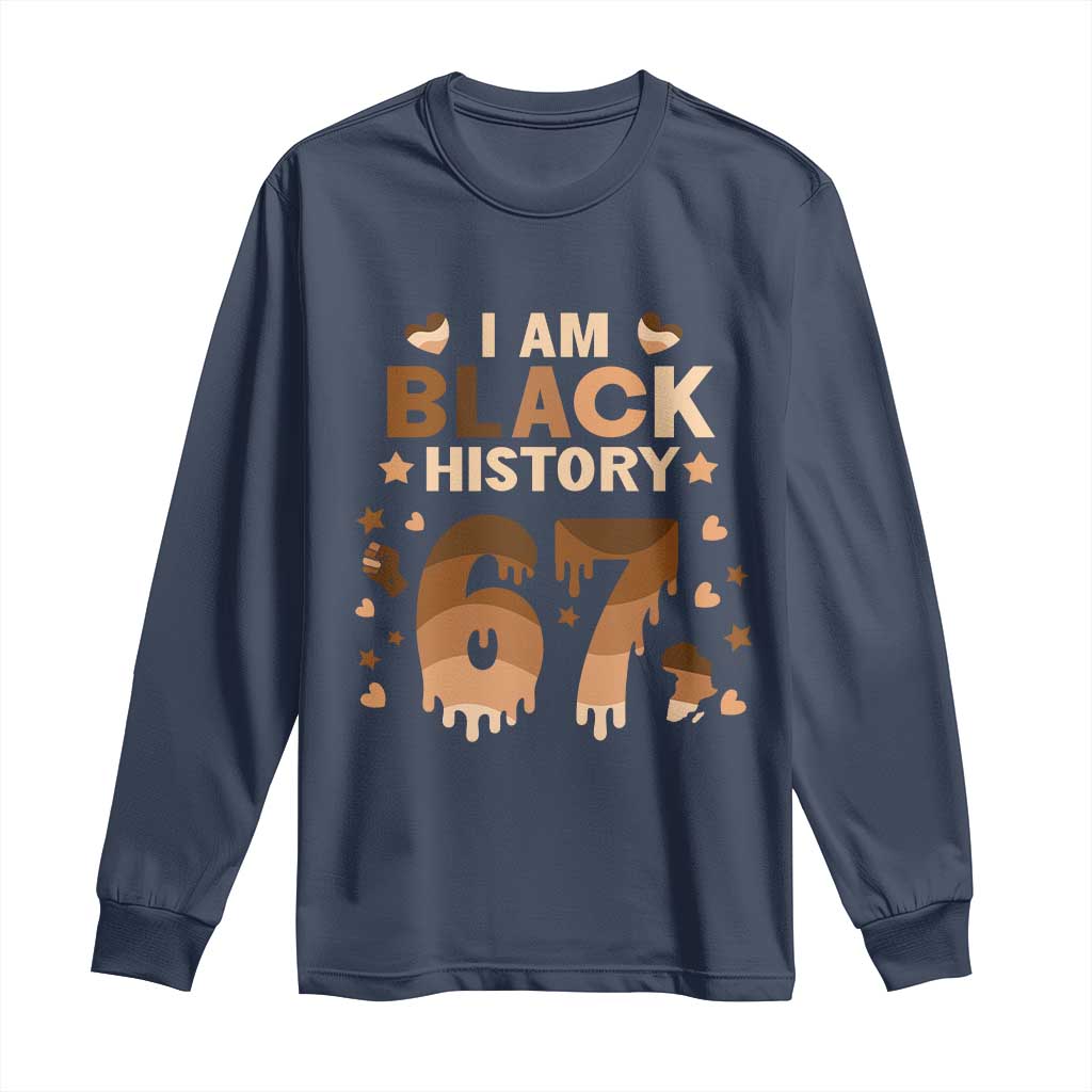 Funny Melanin Six Seven Meme Long Sleeve Shirt African American Gift - Wonder Print Shop