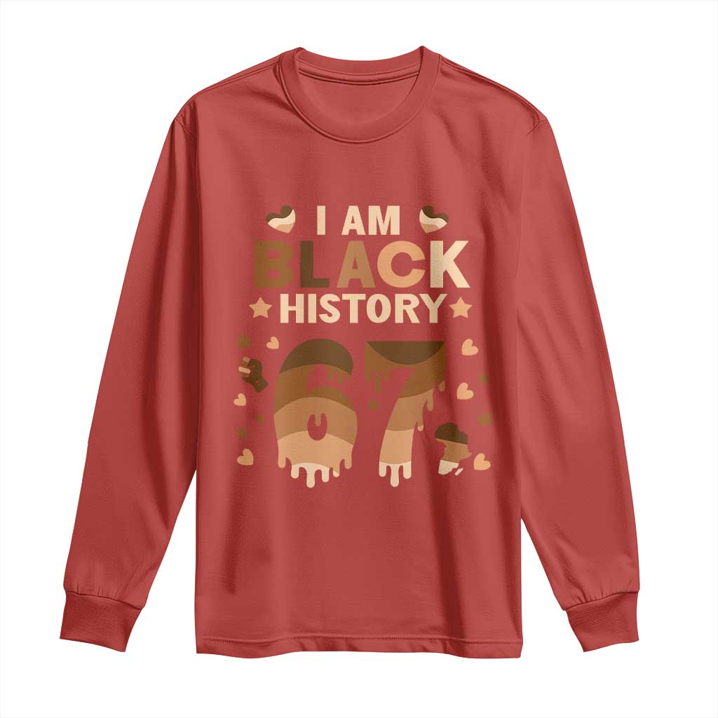 Funny Melanin Six Seven Meme Long Sleeve Shirt African American Gift - Wonder Print Shop