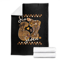 Funny African American Melanin Gift Throw Blanket Six Seven Meme