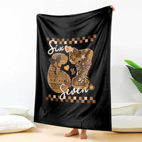 Funny African American Melanin Gift Throw Blanket Six Seven Meme