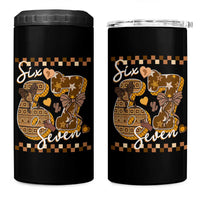 Funny African American Melanin Gift 4 in 1 Can Cooler Tumbler Six Seven Meme