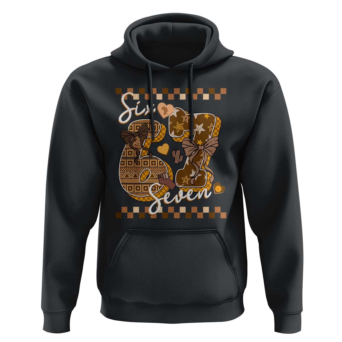 Funny African American Melanin Gift Hoodie Six Seven Meme