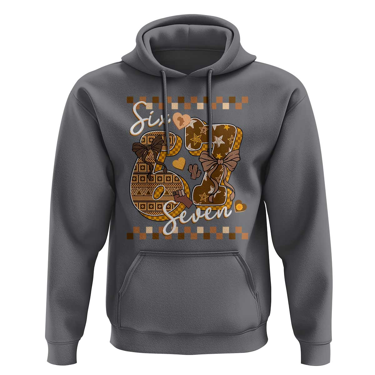 Funny African American Melanin Gift Hoodie Six Seven Meme
