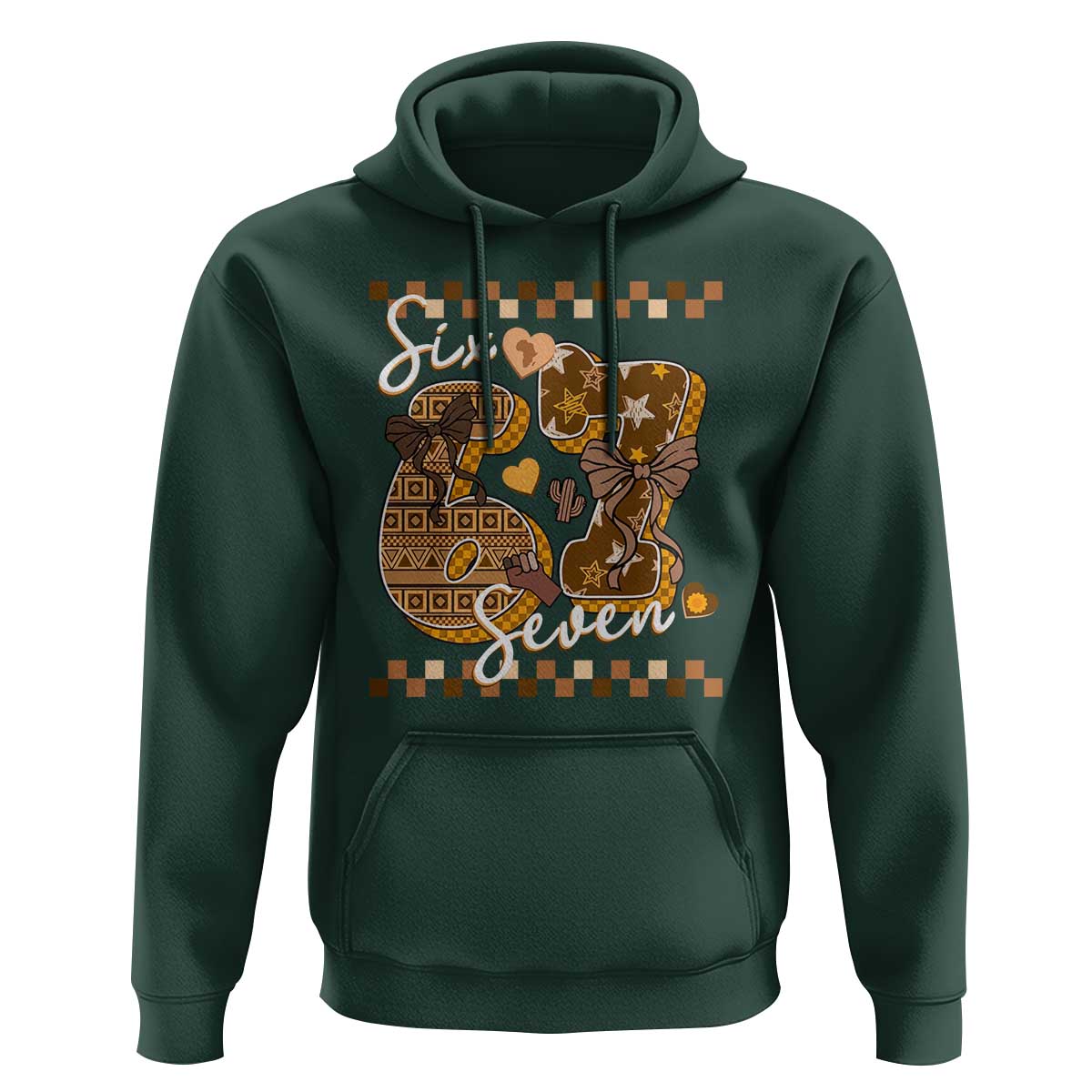 Funny African American Melanin Gift Hoodie Six Seven Meme