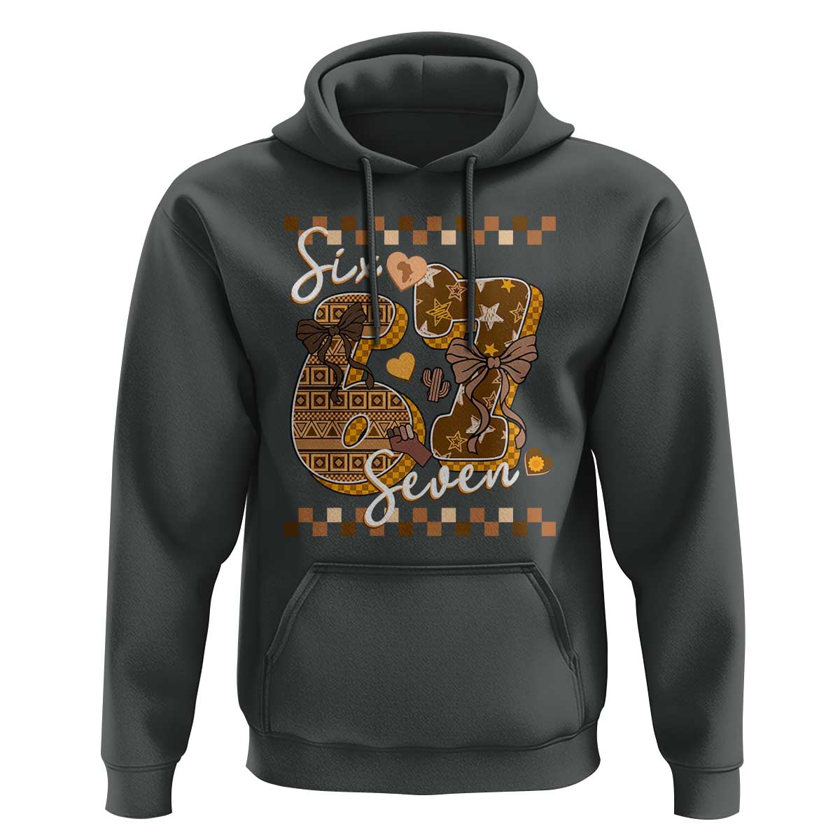 Funny African American Melanin Gift Hoodie Six Seven Meme