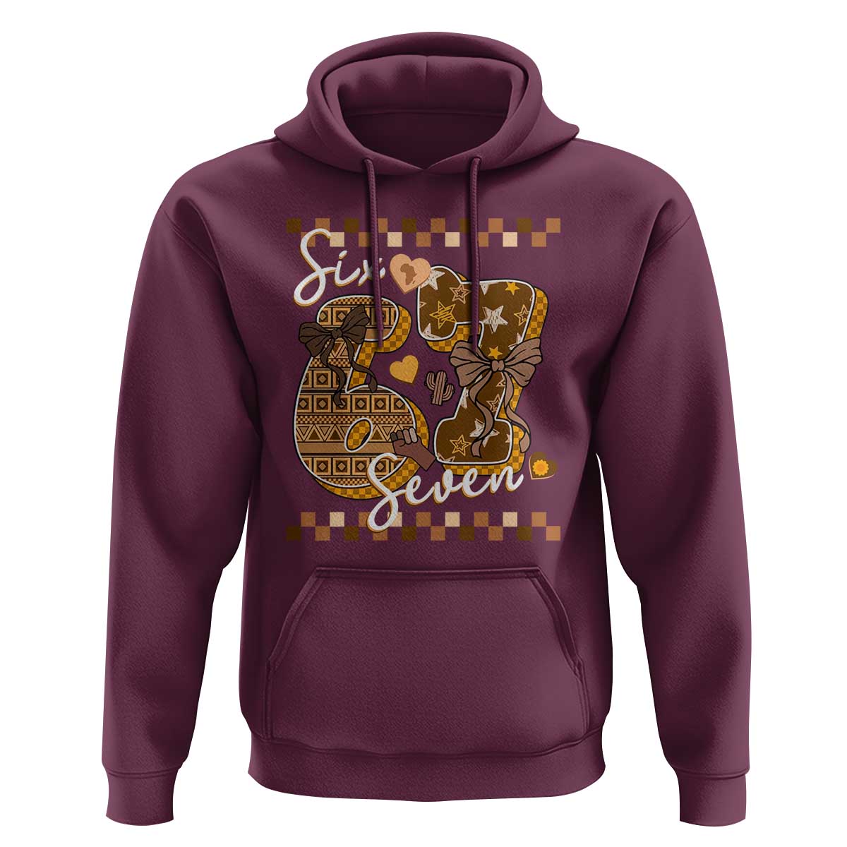 Funny African American Melanin Gift Hoodie Six Seven Meme
